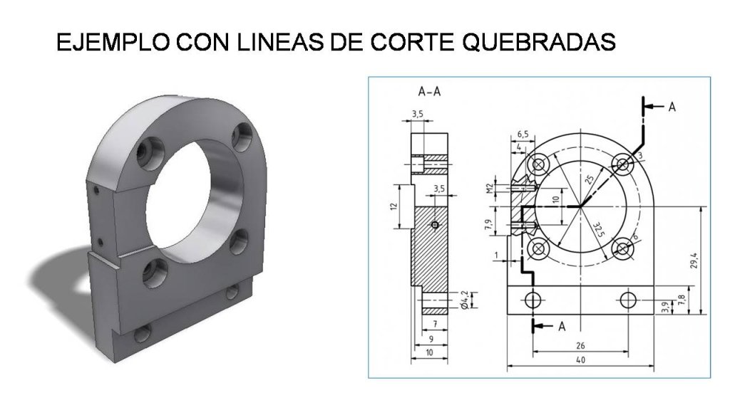 EJEMPLO DE CORTE CON LINEAS DE CORTES QUEBRADAS