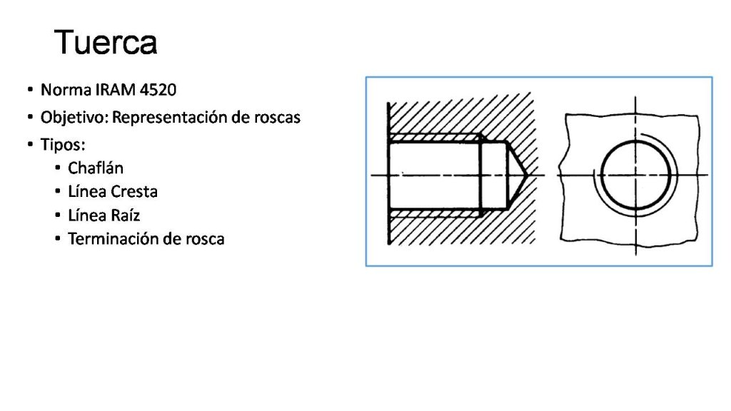 Representación piezas mecanicas: Tuerca